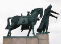 Vytautas Kašuba's monument for Duke Gediminas in Vilnius, at the Cathedral Square, Photo from wikipedia.org