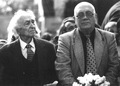 1989 m. „Poezijos pavasario“ laureatas Bernardas Brazdžionis ir rašytojas Petras Palilionis. Zenono Baltrušio nuotr.
