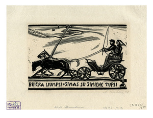 Antanas Kučas. Iliustracija A. Kriščiukaičio-Aišbės apsakymui „Brička“. 1938. Medžio raižinys