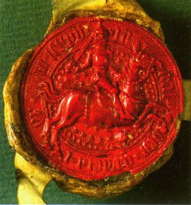 Lietuvos didžiojo kunigaikščio Jogailos portretinis antspaudas, 1382 m., Prūsijos valstybės kultūrinio palikimo slaptasis istorijos archyvas, Berlynas, Vokietija