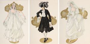 Costumes for Wolfgang Amadeus Mozart's opera Don Giovanni. Kaunas State Musical Theatre. Director G. Žilys. 1980