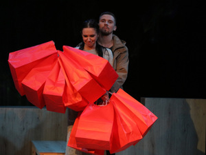 Fragment of the play Non-existent city (director Arvydas Lebeliūnas). Gintaras Česonis' photo from the KKT archive