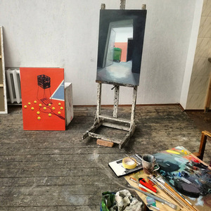 Iš M. Daujoto kūrybinės erdvės Vilniaus dailės akademijoje, Vilniuje