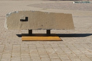 “Stone Silence”, 2013. Granite, metal, 290 × 90 × 150 cm. Exhibition “Echo of Epochs”, Town Hall Square, Kaunas, 2014. “Stone Silence”, 2013. Granite, metal, 290 × 90 × 150 cm. Exhibition “Echo of Epochs”, Town Hall Square, Kaunas, 2014.