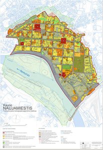 Kauno Naujamiesčio tvarkymo plano koncepcijos pagrindinis brėžinys. Iš Kpd.lt archyvo