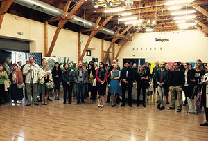 Opening moment of the International visual art residence exhibition in Kaunas. Organizers' photo