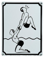 EQUILIBRISTICS. 2004, metal, enamel, 40x30.