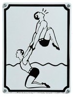 EQUILIBRISTICS. 2004, metal, enamel, 40x30.