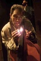 Scene from the performance DOUBLE-BASE. KCT, 2002.