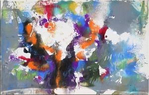 Adomas Galdikas. „Kompozicija“, popierius, guašas, 71,5x112 cm