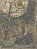 Hawk is flying. 1967. Paper, mixed technique, 63,3 x 47 cm. Hawk is flying. 1967. Paper, mixed technique, 63,3 x 47 cm.