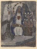 Still-life with a burning candle. 1974. Paper, mixed technique, 56 x 41,2 cm. Still-life with a burning candle. 1974. Paper, mixed technique, 56 x 41,2 cm.