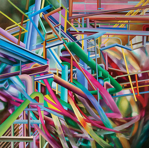 Jūratė Jarulytė. „Irrational cuts VIII“. 2014. Oil on canvas, 200 x 200. Author's photo Jūratė Jarulytė. „Irrational cuts VIII“. 2014. Oil on canvas, 200 x 200. Author's photo