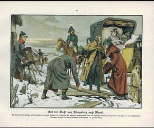 Woldemar Friedrich. „Karalienės Luizės kelionė į Mėmelį“. „Die Königin Luise in 50 Bildern für Jung und Alt“, Verlag Paul Kittel, Berlynas, 1896 m.