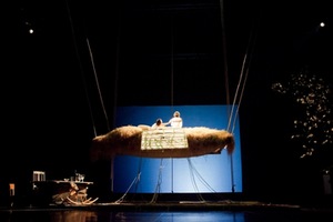 Decoration of the first part of the performance “A Month in a Village” (set designer – artist Arvydas Norvaišas). Photo of NKDT