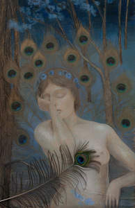 Kazimieras Stabrauskas. „Moters aktas fantastinio miško fone“