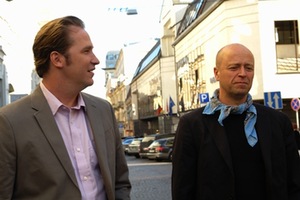 Filmo režisieriai Vincas Sruoginis ir Jonas Ohman.