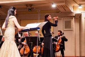 Lithuanian Chamber Orchestra. Aisha Seyed (violin), Adrija Čepaitė (conductor). Lithuanian National Philharmonic Hall. Photo by Adomas Švedas Lithuanian Chamber Orchestra. Aisha Seyed (violin), Adrija Čepaitė (conductor). Lithuanian National Philharmonic Hall. Photo by Adomas Švedas
