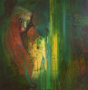 J. Rancevienė. „Pelkių monas“, 70x70, drobė, aliejus, akrilas, 2013-2016m.