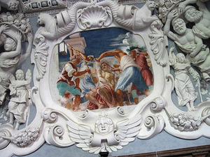 M. Palloni, Christ's coronation with the crown of thorns, 1678–1685. Pažaislis chapter. Author's photo.