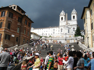 Trinita dei Monti church in Rome, Italy. Author's photo.