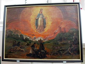 Unknown painter. Plague in Vilnius, 1710. St. Peter and Paul chuch, Vilnius. Author's photograph.