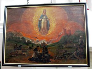 Unknown painter. Plague in Vilnius, 1710. St. Peter and Paul chuch, Vilnius. Author's photograph.