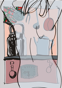 Indraja Raudonikytė piece Heat from the series Only girls in the kitchen. Author's photo.