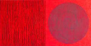 R. Čiurlionis. For the gnostic and agnostic. Oil, marble dust, paper pulp, canvas, 2013-2014 R. Čiurlionis. For the gnostic and agnostic. Oil, marble dust, paper pulp, canvas, 2013-2014