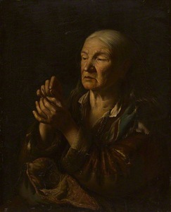 V. Slendzinskis ,,Senelė veria siūlą į adatą“, 1860 m. LDM