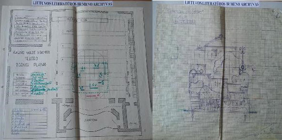 „Statytojas Solnesas“. Rež. Jonas Vaitkus. Spektaklio scenografijos schemos. Lietuvos literatūros ir meno archyvas