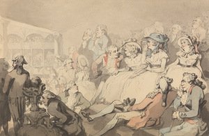 Tomas Rovlandsonas. „Publika stebi pjesę Drury Lane teatre“, 1785 m., Yale Center for British Art, Didžioji Britanija