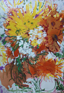 S. Rickevičiūtė. Piece from the triptych Three bouquets.