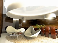 Interior of a building in the commercial-residential complex VILNIUS GATES, Vilnius.