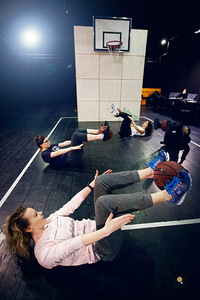 Spektaklio „Žalgirės“ repeticijų akimirka. Donato Stankevičiaus nuotr.