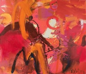 V. Rudinskaitė-Juodzevičienė. „Ženklai II“. 100x120, 2007 m.